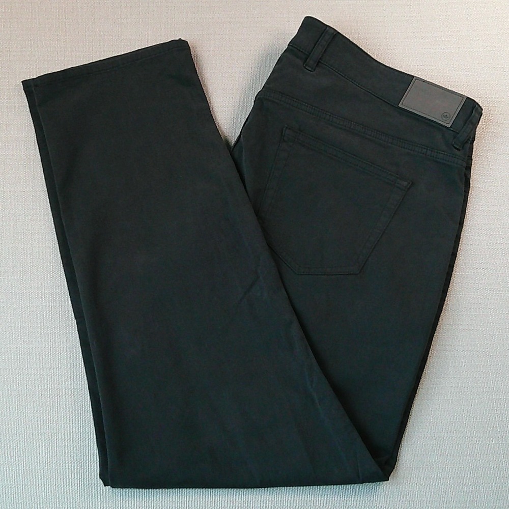 Peter Millar Signature Sateen Pants Men 38/30 Black Classic Fit Stretch 5-Pocket
